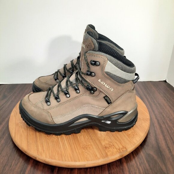 Lowa Renegade GTX Mid Womens 7 Wide Boots Stone Brown Leather Hiking Goretex - Picture 3 of 10